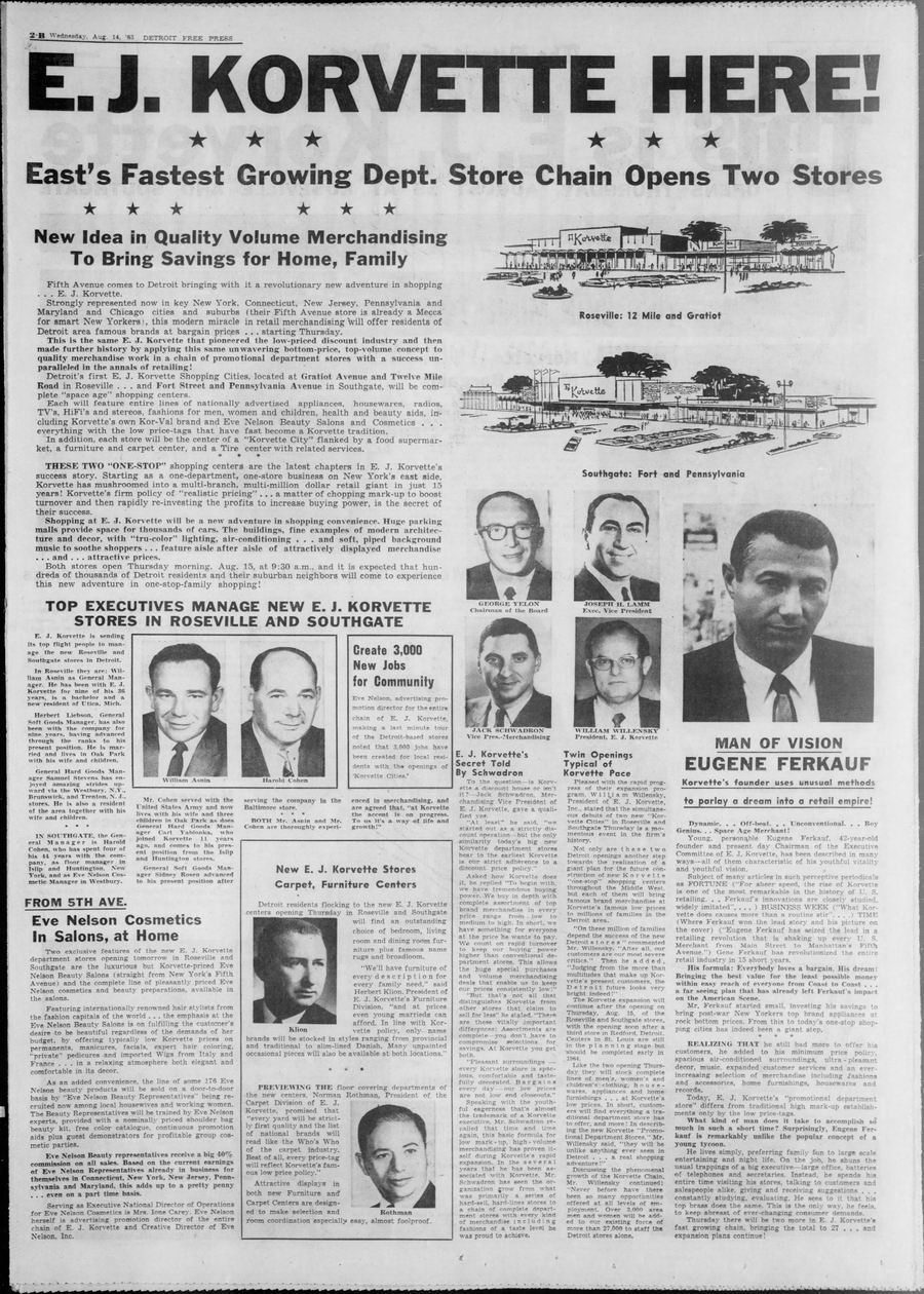 E. J. Korvette (Korvettes) - Opening Annoucement 1963